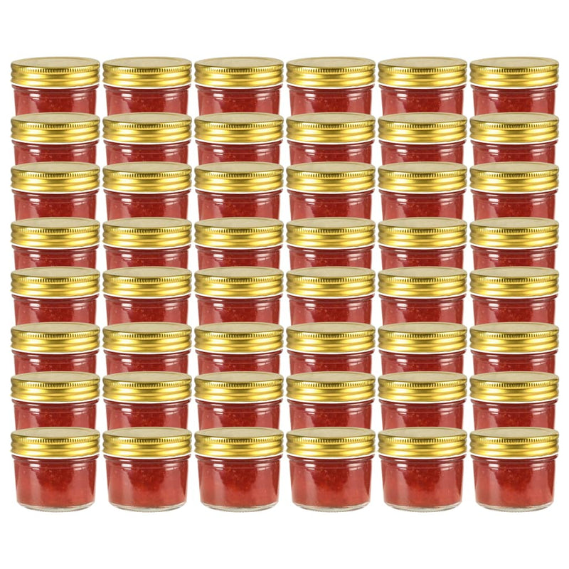 Vidaxl jampotten met goudkleurige deksels 48 st 110 ml glas
