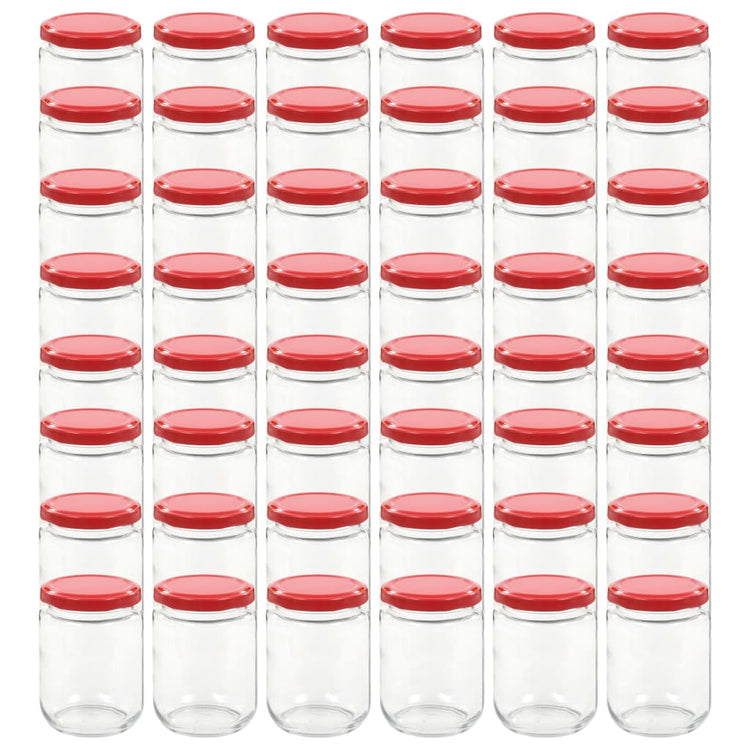 Vidaxl jampotten met rode deksels 48 st 230 ml glas