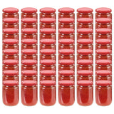 Vidaxl jampotten met rode deksels 48 st 230 ml glas - afbeelding 1