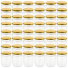 Vidaxl jampotten met goudkleurige deksels 48 st 230 ml glas