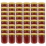 Vidaxl jampotten met goudkleurige deksels 48 st 230 ml glas - afbeelding 1