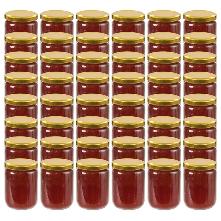 Vidaxl jampotten met goudkleurige deksels 48 st 230 ml glas