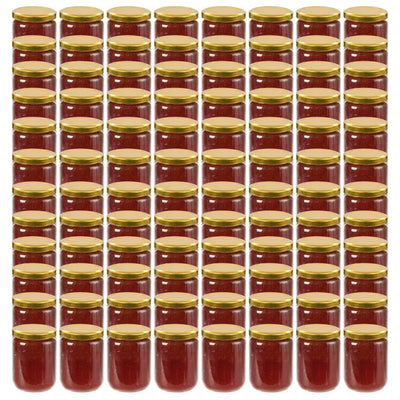 Vidaxl jampotten met goudkleurige deksels 96 st 230 ml glas