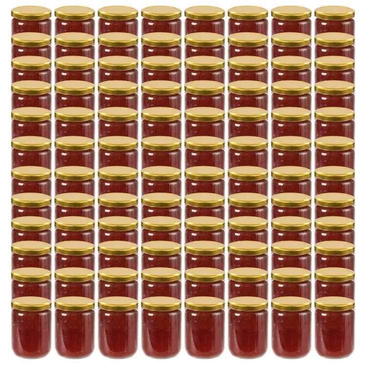 Vidaxl jampotten met goudkleurige deksels 96 st 230 ml glas