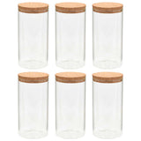 Vidaxl opbergpotten met kurken deksel 6 st 1100 ml glas - afbeelding 2