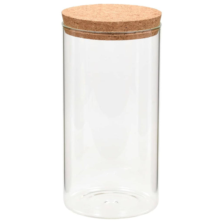 Vidaxl opbergpotten met kurken deksel 6 st 1100 ml glas