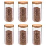 Vidaxl opbergpotten met kurken deksel 6 st 1100 ml glas - afbeelding 1