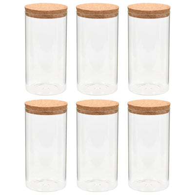 Vidaxl opbergpotten met kurken deksel 6 st 1400 ml glas