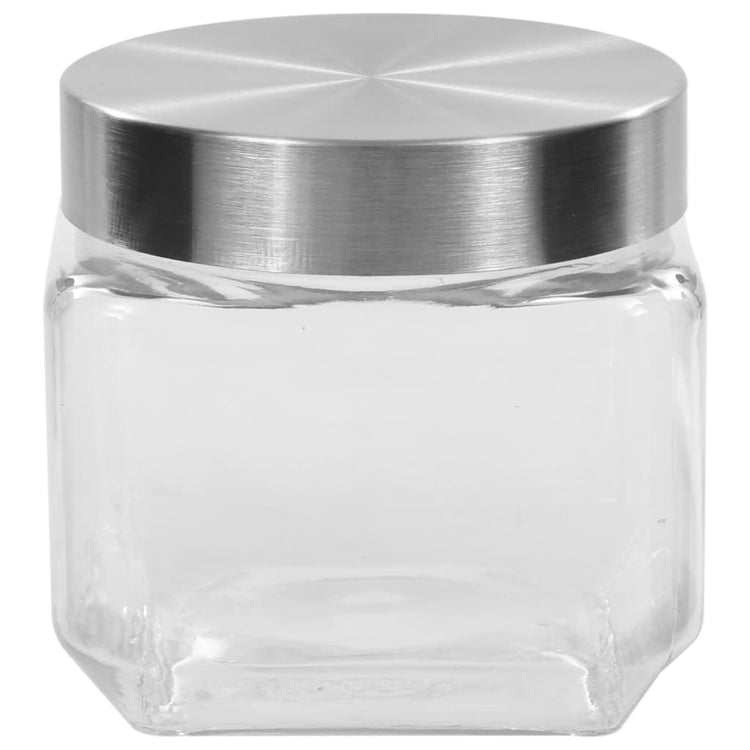 VidaXL Opbergpotten met zilverkleurig deksel 6 st 800 ml