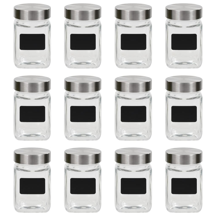 Vidaxl opbergpotten met stickers 12 st 300 ml