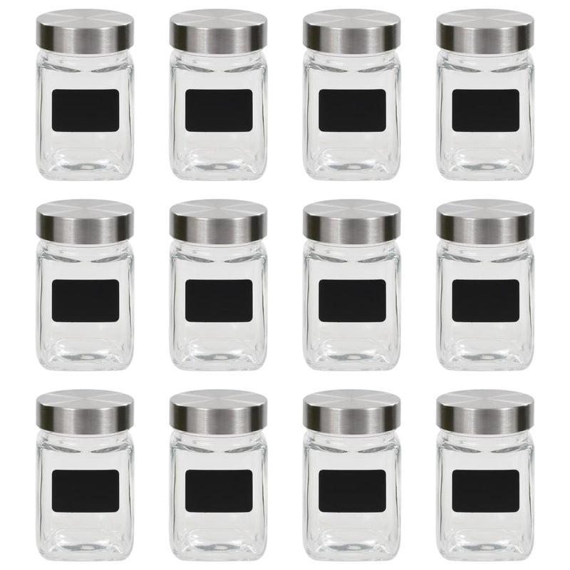 Vidaxl opbergpotten met stickers 12 st 300 ml