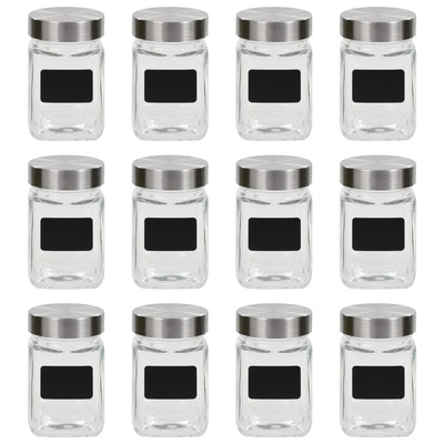 Vidaxl opbergpotten met stickers 12 st 300 ml