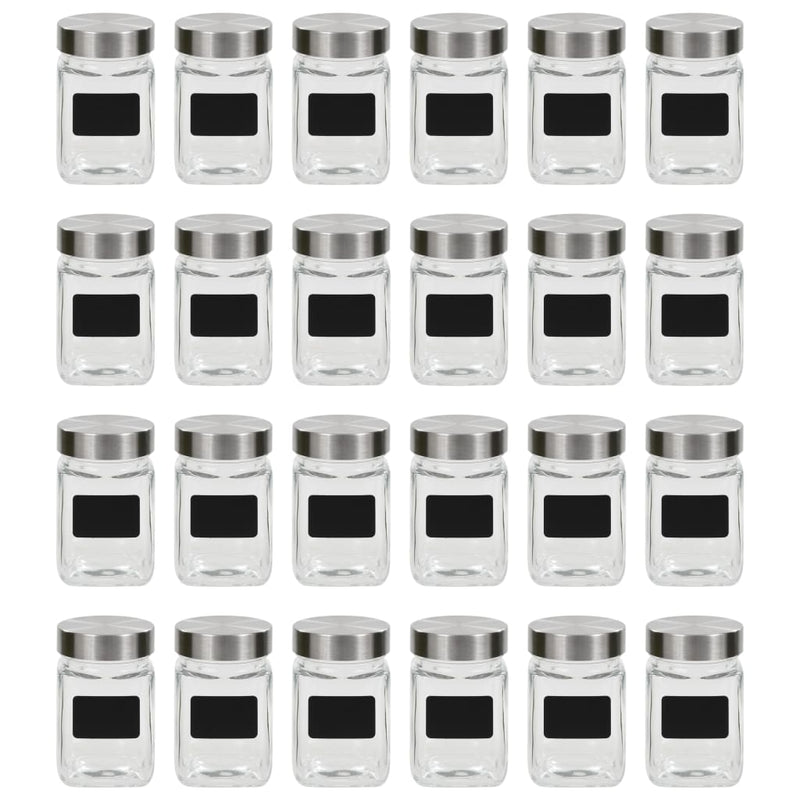 Vidaxl opbergpotten met stickers 24 st 300 ml