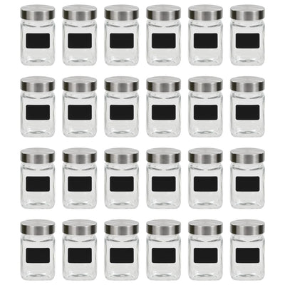 Vidaxl opbergpotten met stickers 24 st 300 ml