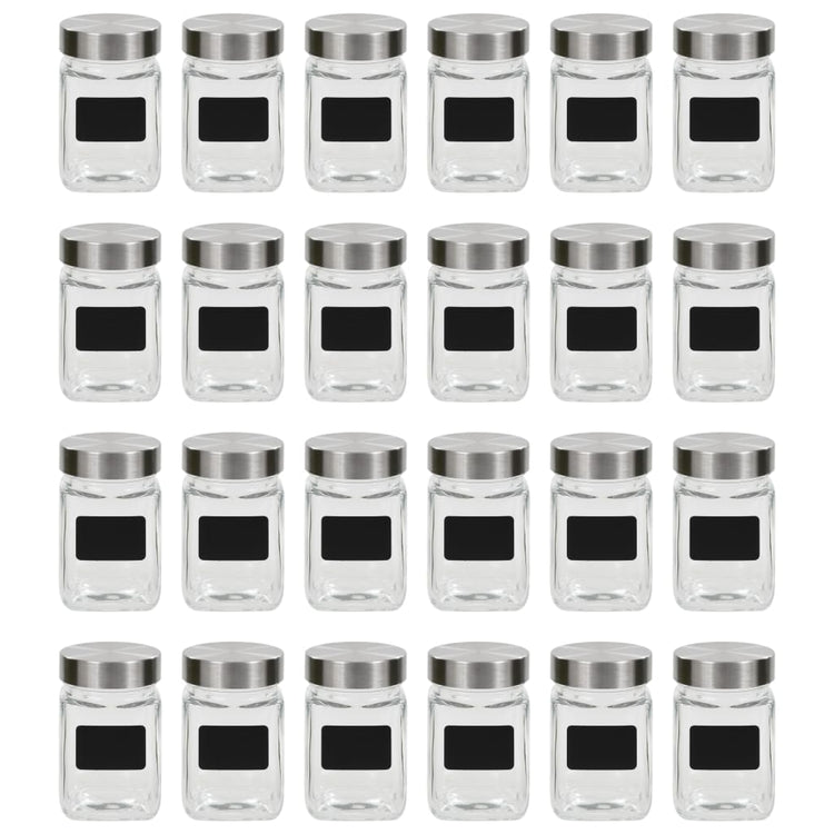 Vidaxl opbergpotten met stickers 24 st 300 ml