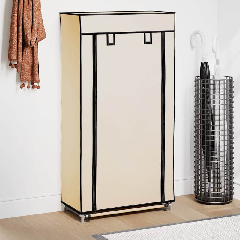 Vidaxl schoenenkast met hoes 58x28x106 cm stof crème