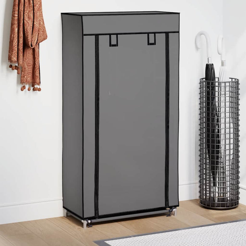 Vidaxl schoenenkast met hoes 58x28x106 cm stof grijs