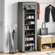 Vidaxl schoenenkast met hoes 57x29x162 cm stof grijs