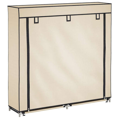 Vidaxl schoenenkast met hoes 115x28x110 cm stof crème
