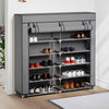 Vidaxl schoenenkast met hoes 115x28x110 cm stof grijs