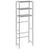 Vidaxl opbergrek voor boven toilet 3-laags 53x28x169 cm zilverkleurig