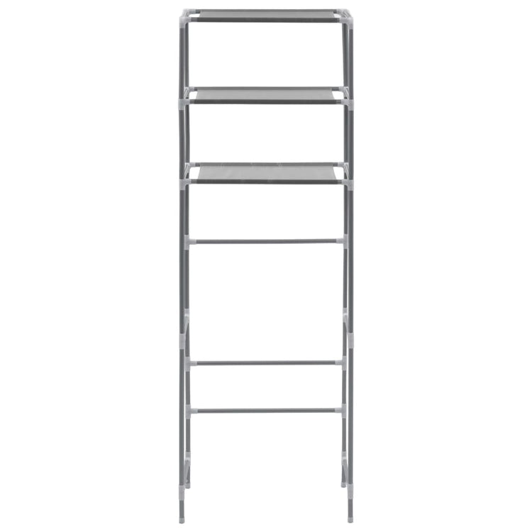 Vidaxl opbergrek voor boven toilet 3-laags 53x28x169 cm zilverkleurig