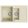 Vidaxl gootsteen dubbele bakken graniet beige