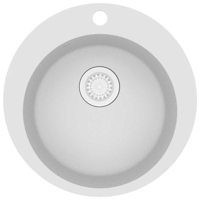 Vidaxl gootsteen enkele bak rond graniet wit