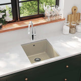Vidaxl gootsteen enkele bak graniet beige - afbeelding 1