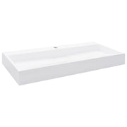 Vidaxl wastafel 100x46x11 cm mineraal gegoten marmer gegoten wit - afbeelding 2