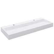 Vidaxl wastafel 120x46x11 cm mineraal gegoten marmer gegoten wit - afbeelding 2
