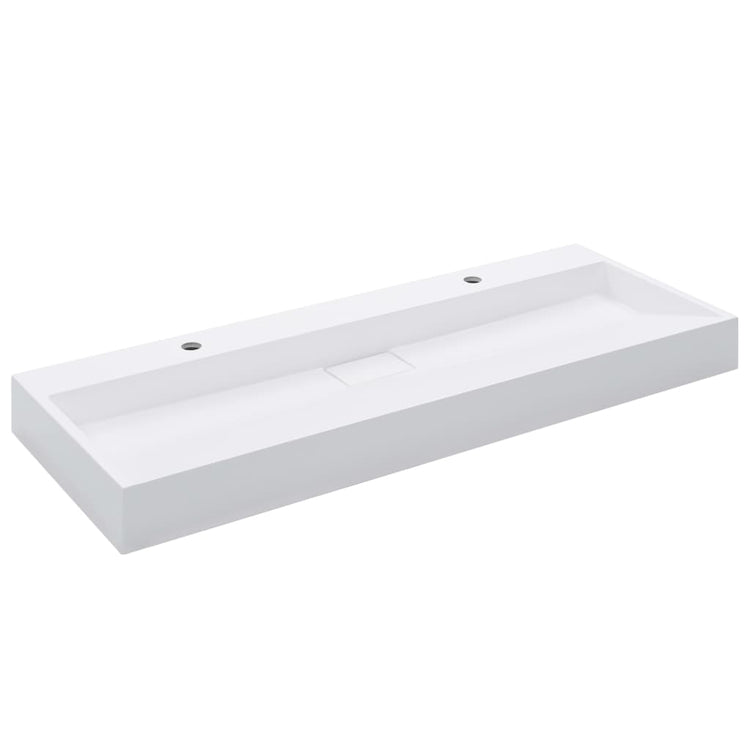Vidaxl wastafel 120x46x11 cm mineraal gegoten marmer gegoten wit