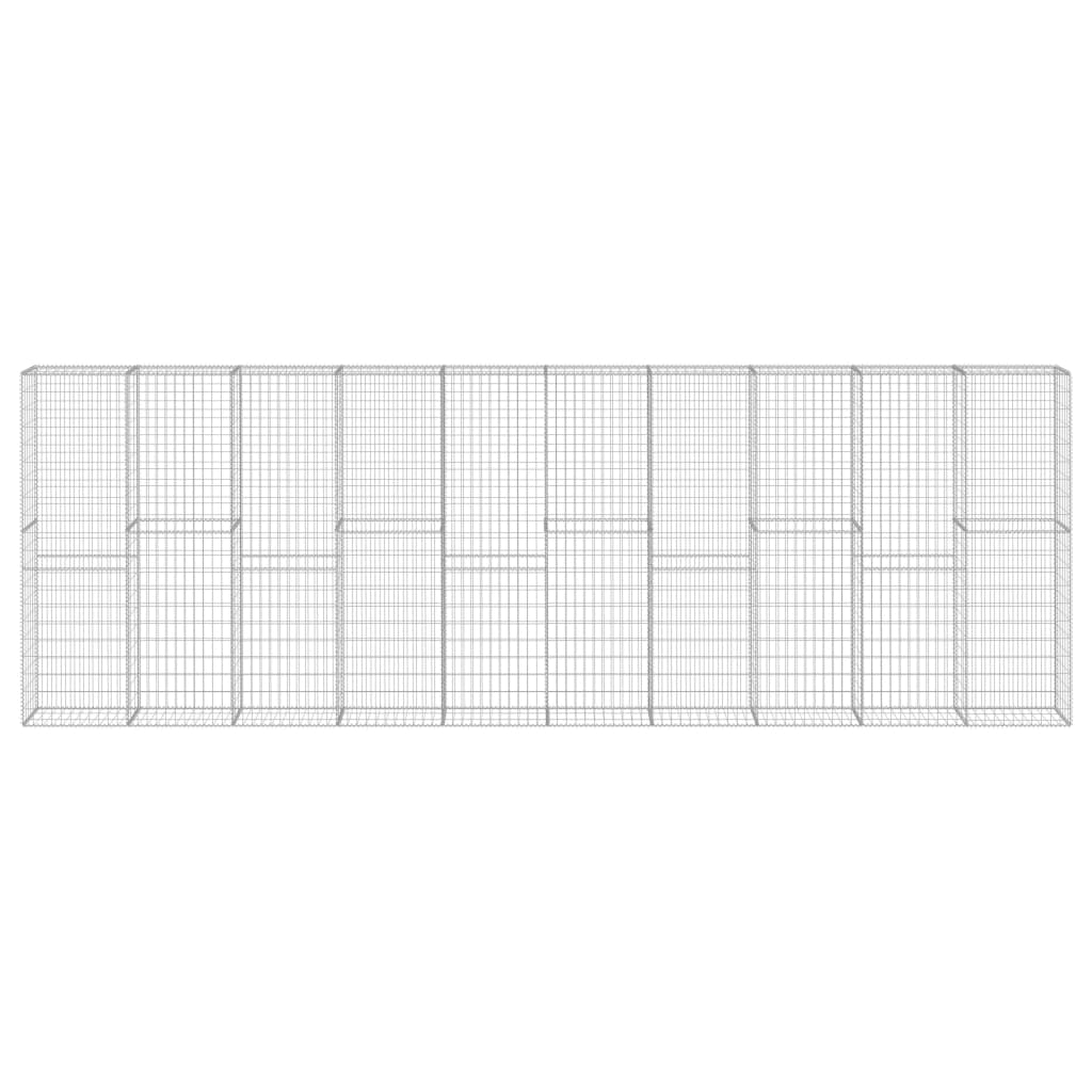 VidaXL Schanskorfmuur met deksels 600x30x200 cm gegalvaniseerd staal
