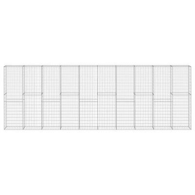 VidaXL Schanskorfmuur met deksels 600x30x200 cm gegalvaniseerd staal