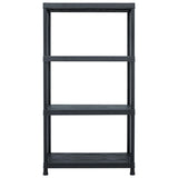 Vidaxl opbergrekken 5 st 60x30x138 cm kunststof zwart - afbeelding 3