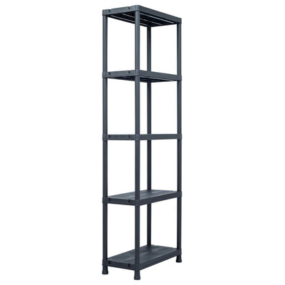 Vidaxl opbergrekken 2 st 125 kg 60x30x180 cm kunststof zwart