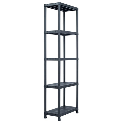 Vidaxl opbergrekken 5 st 125 kg 60x30x180 cm kunststof zwart