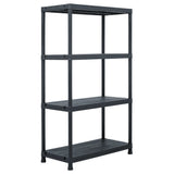 VidaXL Opbergrekken 2 st 200 kg 80x40x138 cm kunststof zwart - afbeelding 2