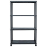 VidaXL Opbergrekken 2 st 200 kg 80x40x138 cm kunststof zwart - afbeelding 3