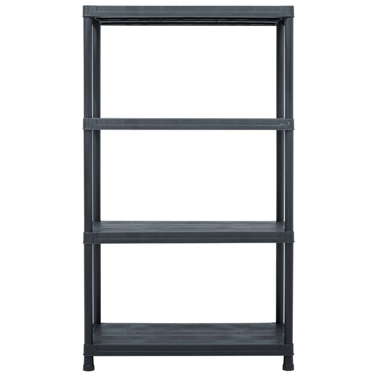 VidaXL Opbergrekken 2 st 200 kg 80x40x138 cm kunststof zwart