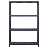 Vidaxl opbergrekken 2 st 220 kg 90x40x138 cm kunststof zwart - afbeelding 3