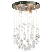 Vidaxl plafondlamp met kristallen kralen rond 3xg9 zilverkleurig - afbeelding 1