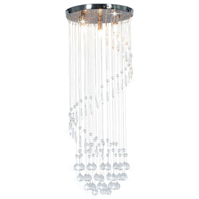 Vidaxl plafondlamp met kristallen kralen spiraal g9 zilverkleurig