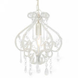 Vidaxl plafondlamp met kralen rond e14 wit - afbeelding 1