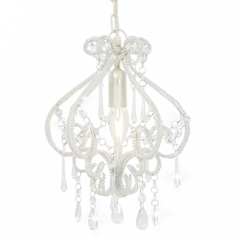 Vidaxl plafondlamp met kralen rond e14 wit