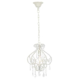 Vidaxl plafondlamp met kralen rond e14 wit - afbeelding 2