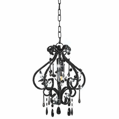 Vidaxl plafondlamp met kralen rond e14 zwart