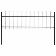 Vidaxl tuinhek woerden met speerpunt staal 170x60 cm zwart - afbeelding 1