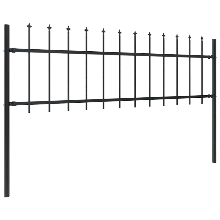 Vidaxl tuinhek woerden met speerpunt staal 170x60 cm zwart