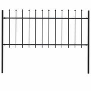 Vidaxl tuinhek woerden met speerpunt staal 170x80 cm zwart - afbeelding 1